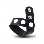 Черное эрекционное кольцо на кнопках - Blush Novelties - в Саранске купить с доставкой