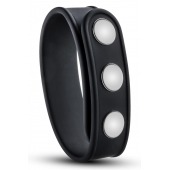 Черное эрекционное кольцо на кнопках - Blush Novelties - в Саранске купить с доставкой