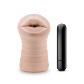 Телесный мастурбатор-ротик Nicole Vibrating Masturbator - Blush Novelties - в Саранске купить с доставкой