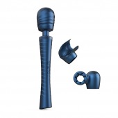 Синий вибромассажёр с насадками Man.wand Edgy - Manwan - в Саранске купить с доставкой