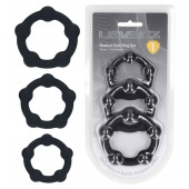 Набор из 3 эрекционных колец Beaded Silicone Cockring Set - Shots Media BV - в Саранске купить с доставкой