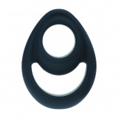 Черное эрекционное кольцо Double Ergo Silicone Cockring - Shots Media BV - в Саранске купить с доставкой