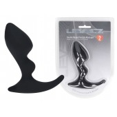 Черная анальная пробка для массажа простаты Double Ripple Silicone Prostate Massager - Shots Media BV - в Саранске купить с доставкой