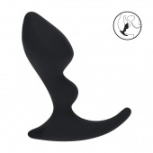 Черная анальная пробка для массажа простаты Double Ripple Silicone Prostate Massager - Shots Media BV - в Саранске купить с доставкой
