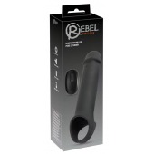 Черная вибронасадка для пениса с хомутом для мошонки и пультом ДУ Remote Controlled Penis Extension - Orion - в Саранске купить с доставкой