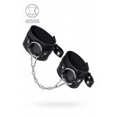 Черные оковы из толстой кожи с люверсами - Pecado - купить с доставкой в Саранске