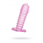 Гелевая розовая насадка с шипами - 12 см. - Toyfa Basic - в Саранске купить с доставкой