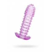 Гелевая фиолетовая насадка с шипами - 12 см. - Toyfa Basic - в Саранске купить с доставкой
