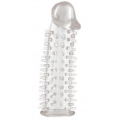 Прозрачная насадка на половой член с закрытой головкой и шипами - 12,5 см. - Toyfa Basic - в Саранске купить с доставкой