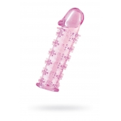 Гелевая розовая насадка на фаллос с шипами - 12 см. - Toyfa Basic - в Саранске купить с доставкой