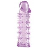 Гелевая фиолетовая насадка на фаллос с шипами - 12 см. - Toyfa Basic - в Саранске купить с доставкой