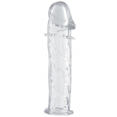 Гладкая прозрачная насадка с усиками под головкой - 12,5 см. - Toyfa Basic - в Саранске купить с доставкой