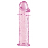 Гладкая розовая насадка с усиками под головкой - 12,5 см. - Toyfa Basic - в Саранске купить с доставкой