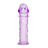 Гладкая фиолетовая насадка с усиками под головкой - 12,5 см. - Toyfa Basic - в Саранске купить с доставкой