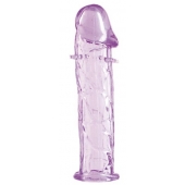 Гладкая фиолетовая насадка с усиками под головкой - 12,5 см. - Toyfa Basic - в Саранске купить с доставкой