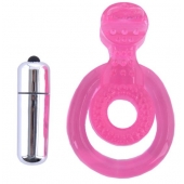 Розовая вибронасадка со стимулятор клитора   Язычок - Toyfa Basic - в Саранске купить с доставкой