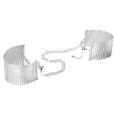 Серебристые наручники-браслеты Desir Metallique Handcuffs - Bijoux Indiscrets - купить с доставкой в Саранске