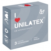 Презервативы с рёбрами Unilatex Ribbed - 3 шт. - Unilatex - купить с доставкой в Саранске