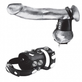 Утяжка на пенис и мошонку Cock Ring With 1.5  Ball Stretcher And Optional Weight Ring - BlueLine - купить с доставкой в Саранске