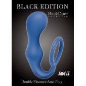 Синее эрекционное кольцо с анальной пробкой Double Pleasure Anal Plug - Lola Games - в Саранске купить с доставкой