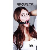 Чёрный кожаный чокер-кляп Tyra Black - Rebelts - купить с доставкой в Саранске