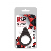 Чёрное эрекционное кольцо LIT-UP SILICONE STIMU RING 1 BLACK - Dream Toys - в Саранске купить с доставкой