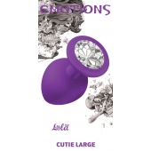 Большая фиолетовая анальная пробка Emotions Cutie Large с прозрачным кристаллом - 10 см. - Lola Games - купить с доставкой в Саранске