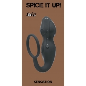 Серое эрекционное кольцо Sensation с анальным стимулятором - Lola Games - в Саранске купить с доставкой