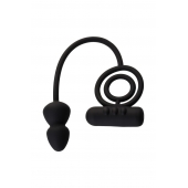 Чёрное эрекционное кольцо с вибропулькой и анальным хвостом - Erotist Adult Toys - в Саранске купить с доставкой