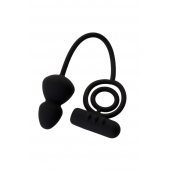 Чёрное эрекционное кольцо с вибростимулятором и анальным хвостом - Erotist Adult Toys - в Саранске купить с доставкой