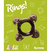 Чёрное эрекционное кольцо Rings Screw - Lola Games - в Саранске купить с доставкой