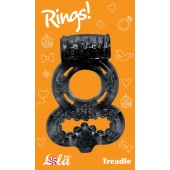 Чёрное эрекционное кольцо Rings Treadle с подхватом - Lola Games - в Саранске купить с доставкой
