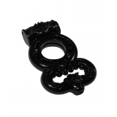 Чёрное эрекционное кольцо Rings Treadle с подхватом - Lola Games - в Саранске купить с доставкой