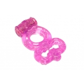 Розовое эрекционное кольцо Rings Treadle с подхватом - Lola Games - в Саранске купить с доставкой