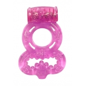 Розовое эрекционное кольцо Rings Treadle с подхватом - Lola Games - в Саранске купить с доставкой