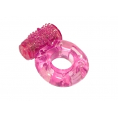 Розовое эрекционное кольцо с вибрацией Rings Axle-pin - Lola Games - в Саранске купить с доставкой