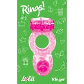Розовое эрекционное кольцо с вибрацией Rings Ringer - Lola Games - в Саранске купить с доставкой