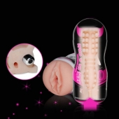 Мастурбатор-вагина Sex In A Can Vibra Vagina Tunnel - Lovetoy - в Саранске купить с доставкой