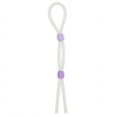 Прозрачное эрекционное кольцо-лассо SILICONE LASSO COCK RING DUAL BEADS - NMC - в Саранске купить с доставкой
