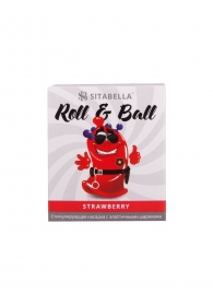 Стимулирующий презерватив-насадка Roll   Ball Strawberry - Sitabella - купить с доставкой в Саранске