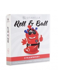 Стимулирующий презерватив-насадка Roll   Ball Strawberry - Sitabella - купить с доставкой в Саранске