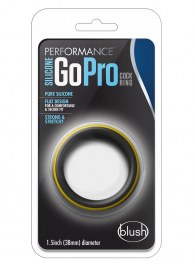 Черно-желтое силиконовое эрекционное кольцо Silicone Go Pro Cock Ring - Blush Novelties - в Саранске купить с доставкой