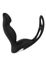 Черный вибромассажер простаты P-PLEASER W ERECTION ENHANCE - Dream Toys - в Саранске купить с доставкой