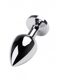 Серебристая коническая анальная пробка с красным кристаллом - 8 см. - ToyFa - купить с доставкой в Саранске