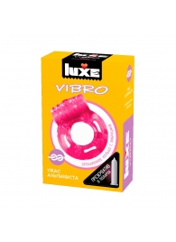 Розовое эрекционное виброкольцо Luxe VIBRO  Ужас Альпиниста  + презерватив - Luxe - в Саранске купить с доставкой