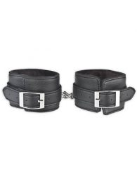 Черные фиксаторы для ног на цепи с мехом внутри - Lux Fetish - купить с доставкой в Саранске