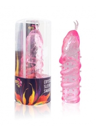 Закрытая рельефная насадка Crystal sleeve snakes в виде змеи с усиками - 14 см. - Erowoman-Eroman - в Саранске купить с доставкой