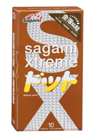 Презервативы Sagami Xtreme FEEL UP с точечной текстурой и линиями прилегания - 10 шт. - Sagami - купить с доставкой в Саранске