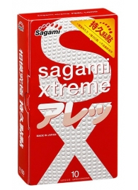 Утолщенные презервативы Sagami Xtreme Feel Long с точками - 10 шт. - Sagami - купить с доставкой в Саранске