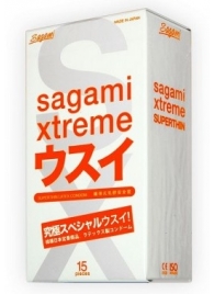 Ультратонкие презервативы Sagami Xtreme SUPERTHIN - 15 шт. - Sagami - купить с доставкой в Саранске